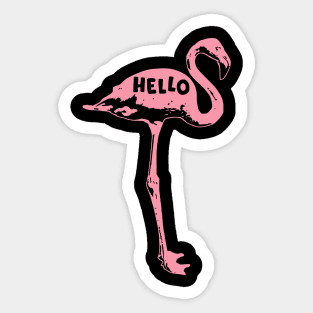 Hello - Pink Flamingo Sticker